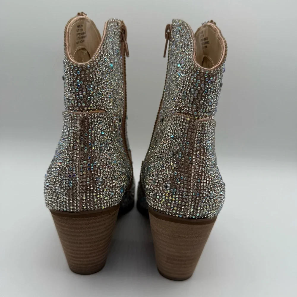 Matisse Harlow Sparkly Rhinestone Western Ankle Crystal Cowgirl Booties Size 7.5 - Picture 6 of 16